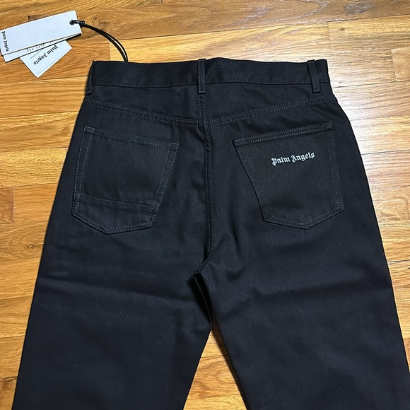 PALM ANGELS Men Logo BW Loose 5 Pockets Jean - Size 30 - New - Picture 8 of 16